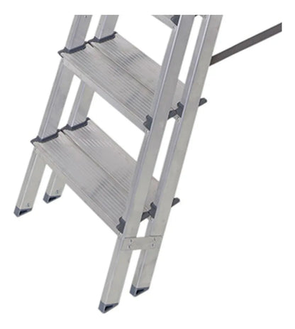 Escada De Alumínio Dupla 5 Degraus Natural 120kg Reisam