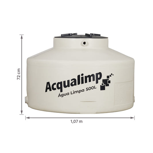 Caixa d Água com Filtro e Boia 500L Água Limpa Acqualimp